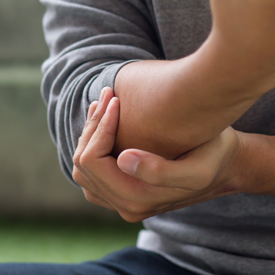 man suffering from joint pain, arthritis, gout, rheumatoid symptoms