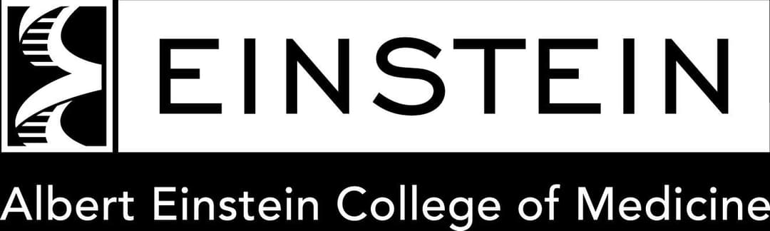 Albert Einstein College of Medicine logo in black and white with stylized "E" icon.