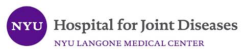 NYU Hospital for Joint Diseases logo with purple square NYU icon, part of NYU Langone Medical Center.